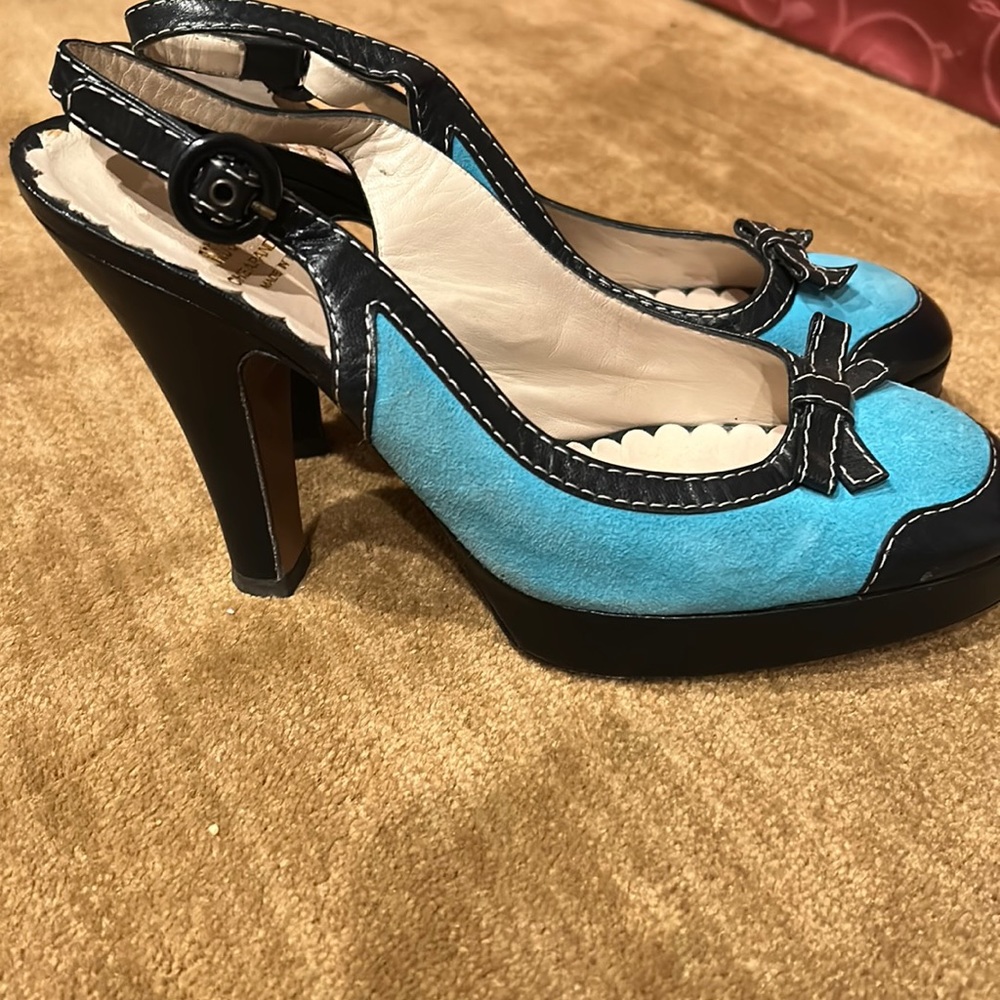 Moschino suede and leather platform